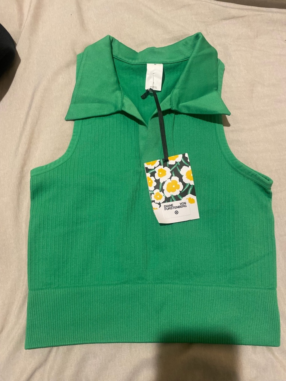 Diane Von Furstenberg x Target Collared Green Crop Top